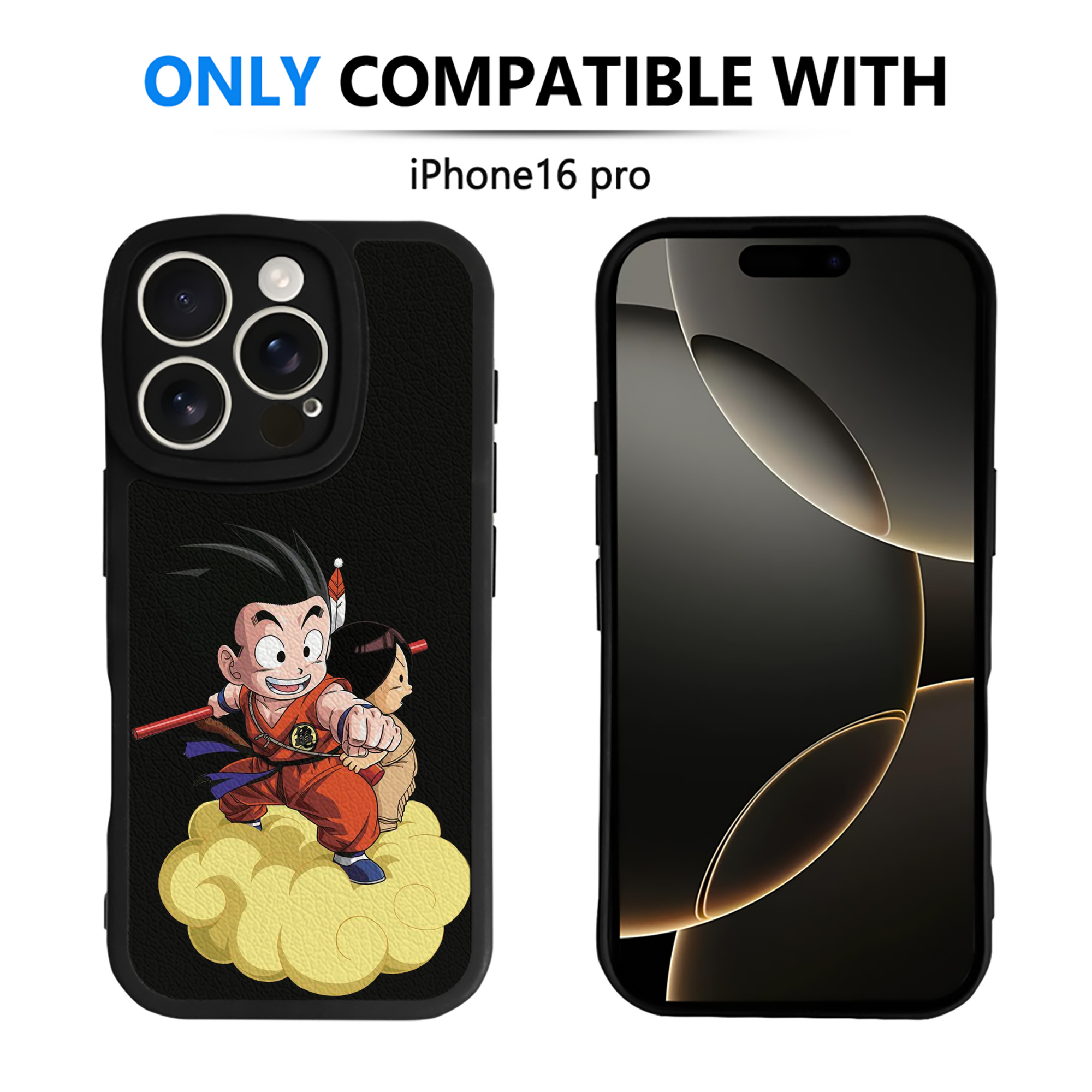 （画像用） ドラゴンボール 孫悟空（そん ごくう）Son Goku カカロット DRAGON BALL Kakarotto 【iPhone 16シリーズ対応】シリコンスマホケース（レザー調） 材質：シリコン
